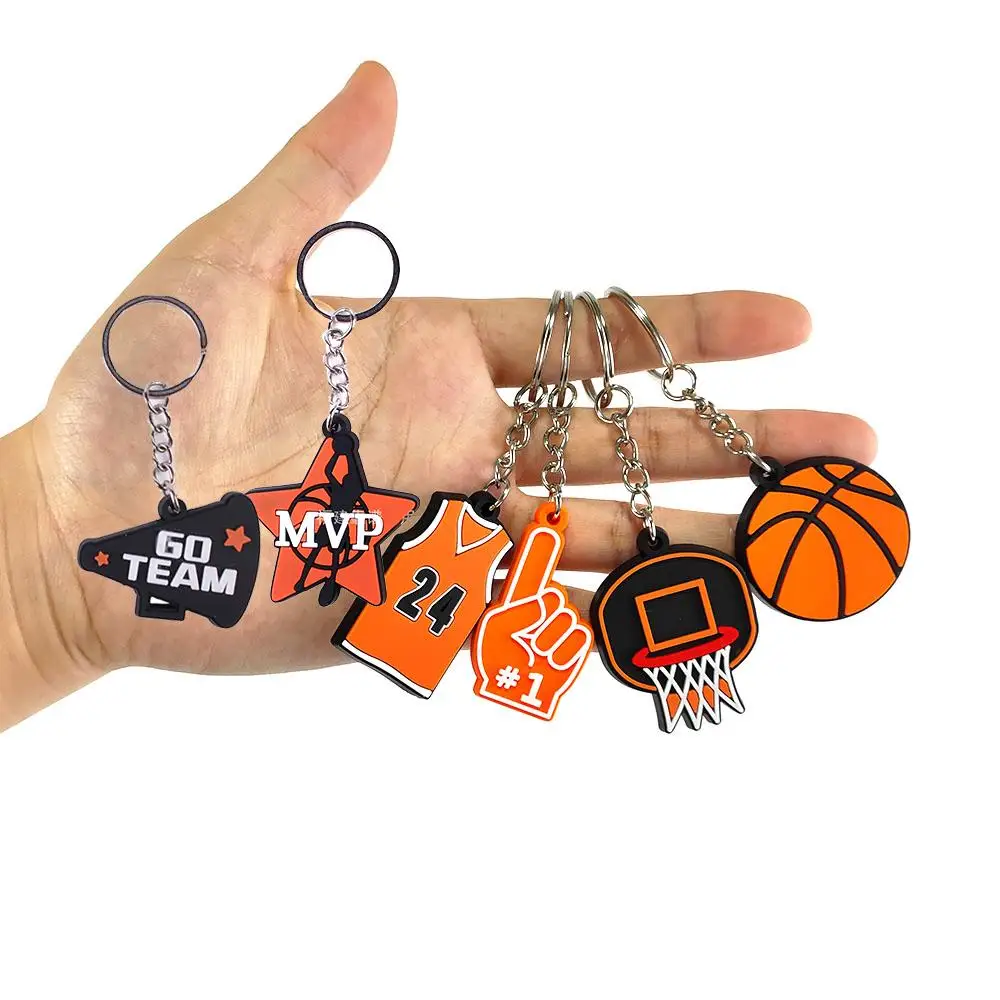 10-100pcs Basketball Party Favors Keychains Basketball Silicone Keychain key ring Party Bag Gift Fillers Basketball Party Decor