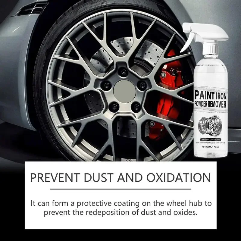 

Car Wheel Rust Remover 120ml Decontamination Automotive Iron Spray Paint Rust Cleaner Car Exterior Care Accessories For All