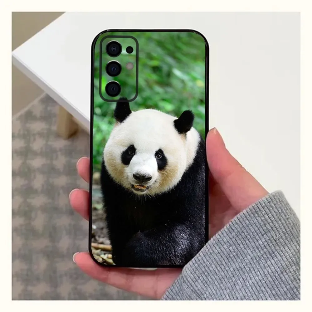 Cute Fubao Panda Animal Phone Case For Samsung S24,S21,S22,S23,S30,Ultra,S20,Plus,Fe,Lite,Note,10,9,5G Black Soft Cover