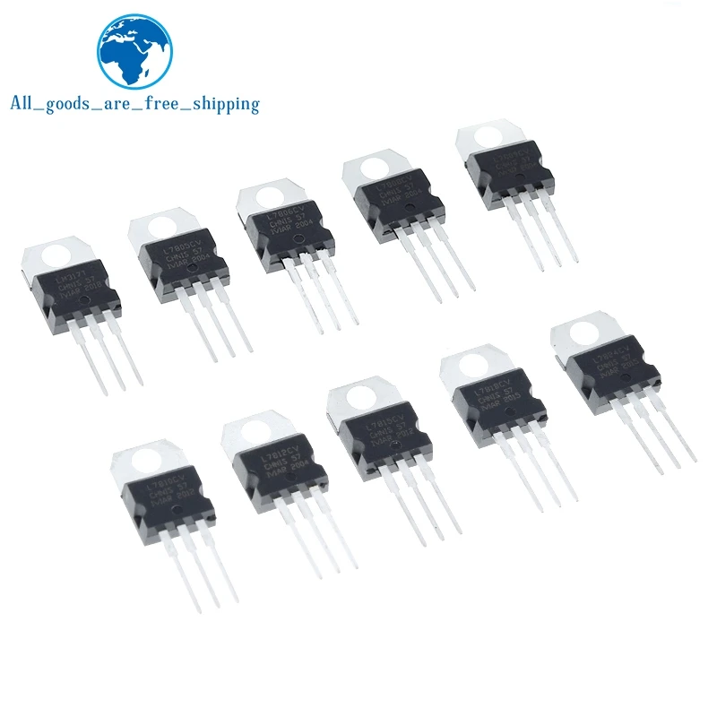 TZT 10 шт. LM317T L7805 L7806 L7808 L7809 L7910 L7812 L7815 L7818 L7824 L7915