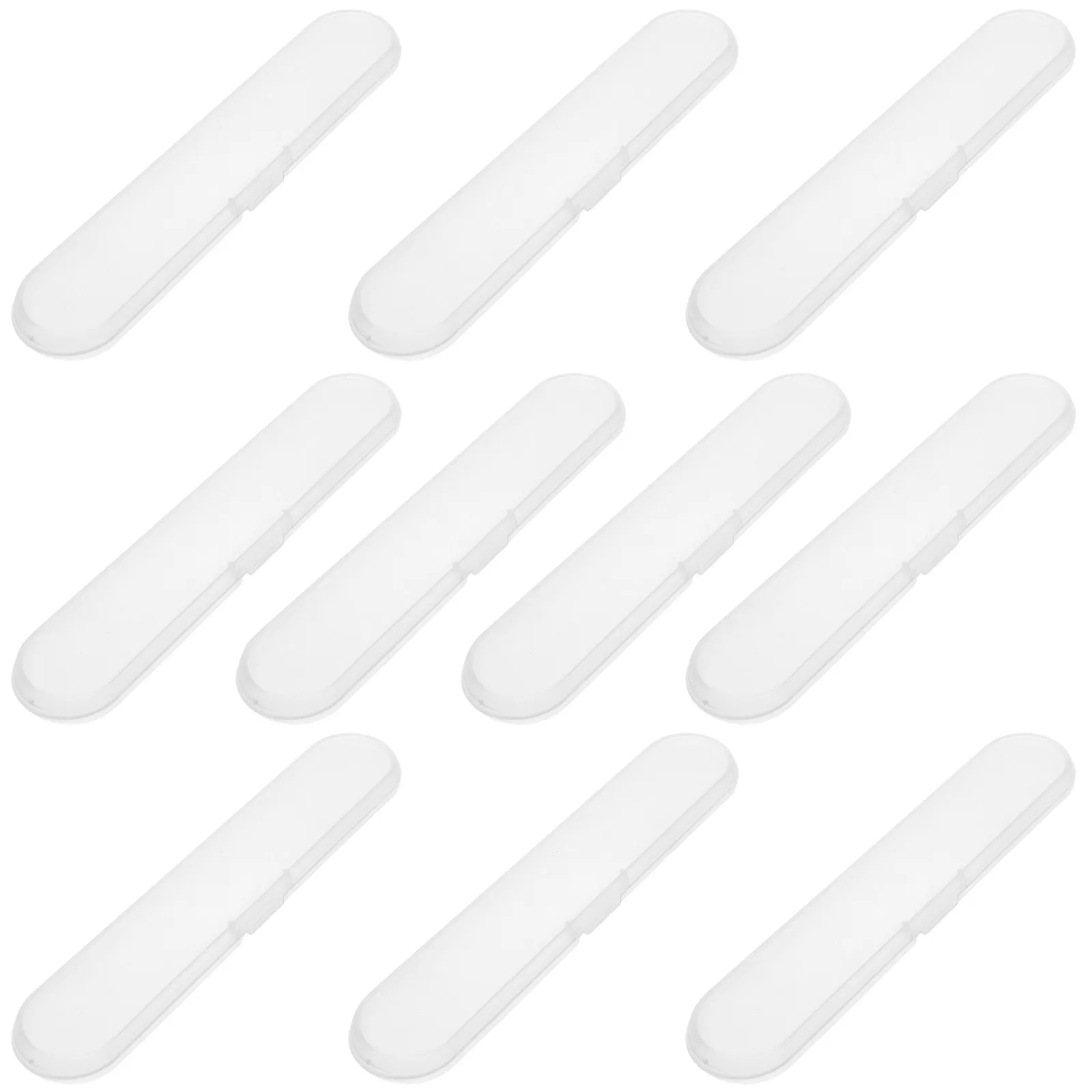 

10Pcs Clear Plastic Storage Boxes with Lids Transparent PP Containers for Tongue Scrapers Travel Essentials Craft Tools Daily