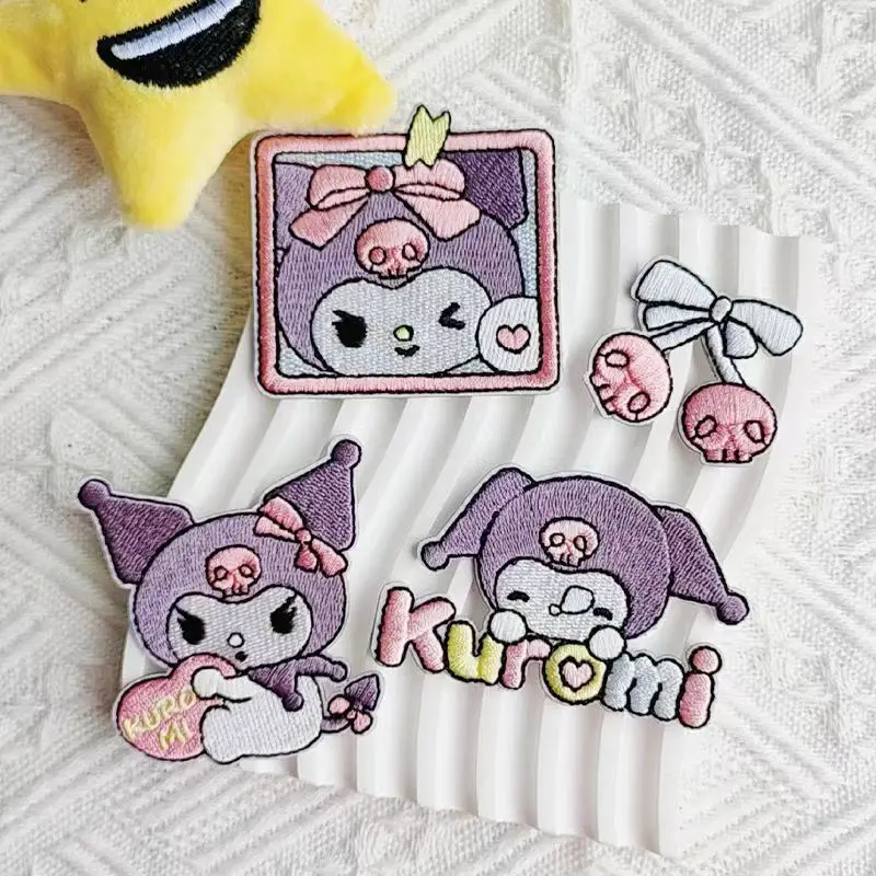 Sanrio Kuromi My melody embroidered cloth patch clothing patch hole repair subsidy DIY clothing bag decoration self-adhesive