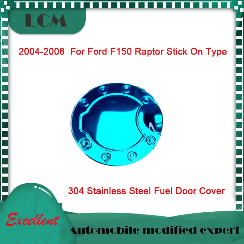

2004 2005 2006 2007 2008 For Ford F150 Stick On Type 304 Stainless Steel Fuel Door Cover Sticker 1Pcs/Set