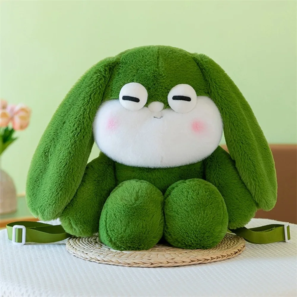 Cute Soft Rabbit Plush Backpack Cartoon Casual Rabbit Plush Toy Large Capacity Creative Cartoon Animal Backpack Girl