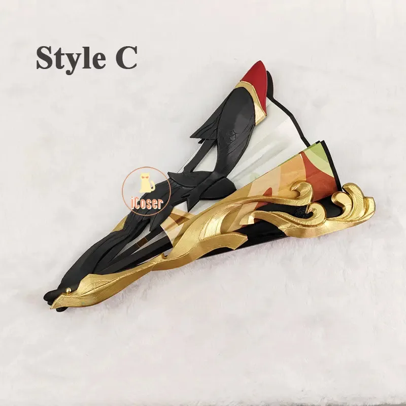 Tingyun تأثيري هونكاي ستار السكك الحديدية مروحة قابلة للطي Foxian Sky-Faring Commission Xianzhou Luofu هالوين الدعائم الطرف ملحق تويا ؛ 6'