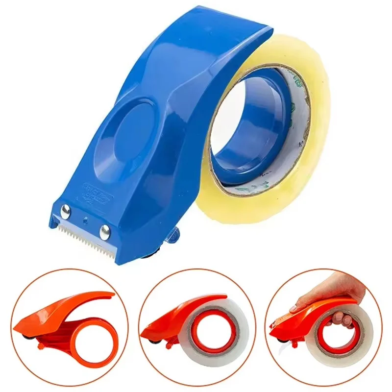 Handheld Metal Heavy Duty Shipping Tape Dispenser Reusable Plastic Tape Cutter Sealing Tape Holder Manual Packing Parcel Machine