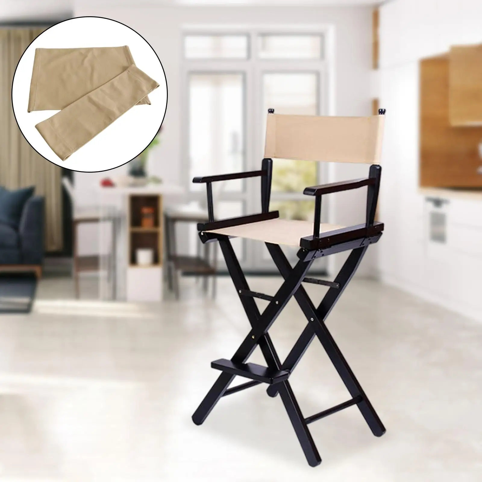 Casual Chair Replacement Canvas Patio Covers Machine Washable with Wood Stick Seat and Back Easy to Clean for Movie Chair Cover