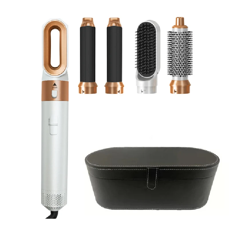 Sèche-cheveux électrique 5 en 1 avec diffuseur, brosse à air chaud multifonctionnelle, bigoudis, peigne à air chaud, invité professionnel