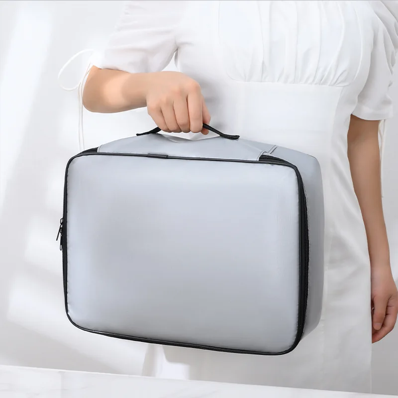 耐火ドキュメントパスワードバッグ旅行防水ファイルマネーストレージ金庫書類ジッパー安全オーガナイザー多層カードケース