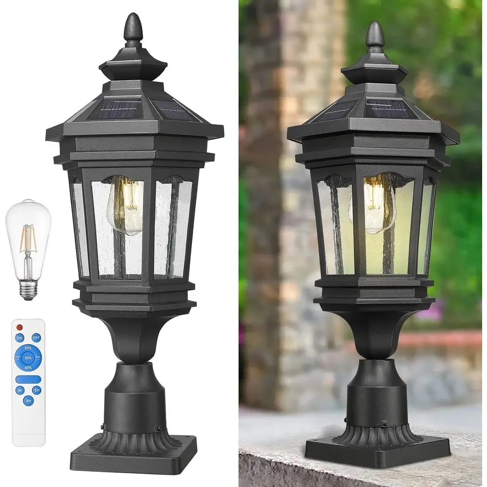 

r Post Lights Lamp Outdoor Pole Light ixture, Dusk to Lamp Post with Remote, r Pole ence Deck Lighting or Huose Garden, Patio, w
