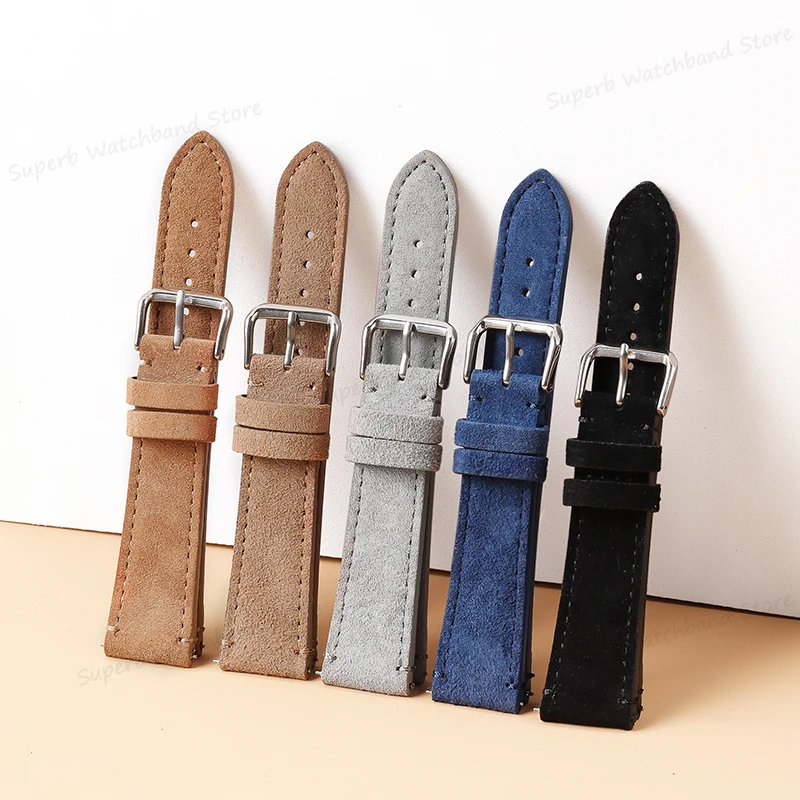 Винтажный замшевый ремешок из натуральной кожи для часов Omega, быстросъемный спортивный браслет для Huawei GT4 для мужчин и женщин, 20 мм 22 мм
