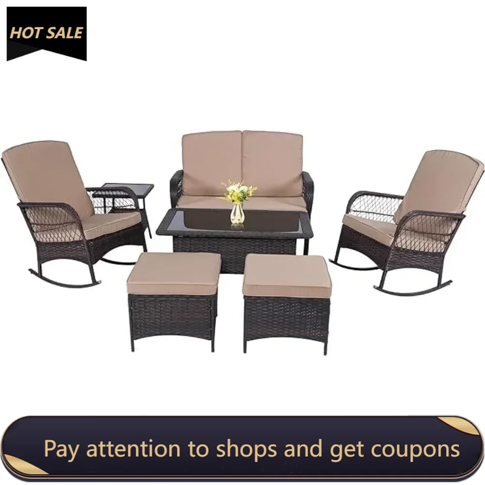 

Patio Furniture Set Outdoor Rattan Chair Wicker Sofa Garden Conversation Bistro Sets W/Loveseat for Yard Dinning Tables Sets