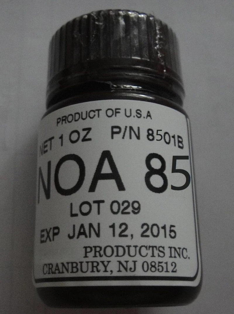 UV & Visible Light Curable Optical Adhesive NOA85 NOA85V Refractive Index 1.46 For Fiber Optic Index Matching