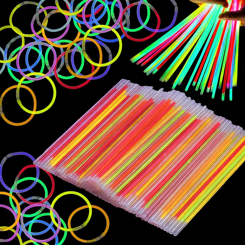 Leuchtstäbe in verschiedenen Farben, 24 bis 96 Stück, Leuchtarmbänder und Halsketten-Set, professionelles Party-Dekorationszubehör TMZ