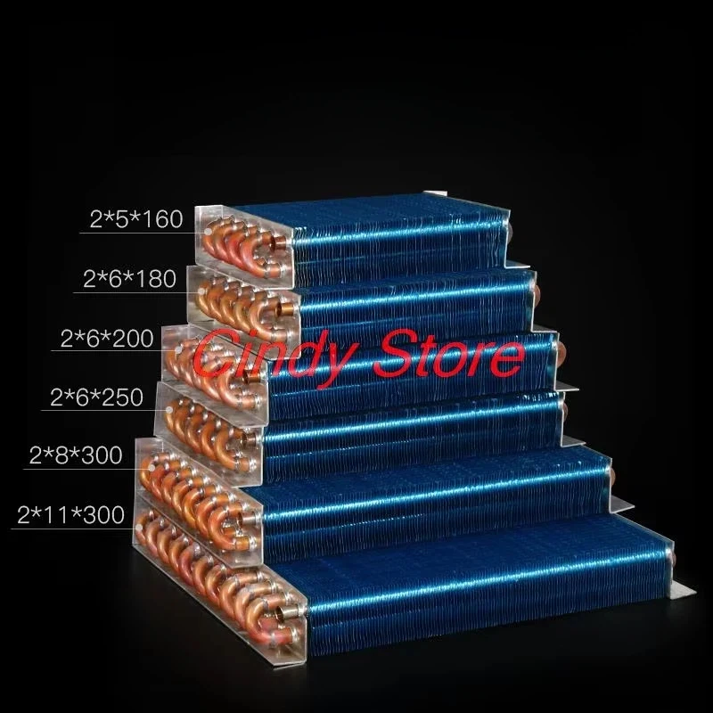 1PCS Copper Tube Heat Exchanger for Physical Cooling Condenser Coil Refrigerator Aluminum Fin Heat Exchanger Small Without Shell