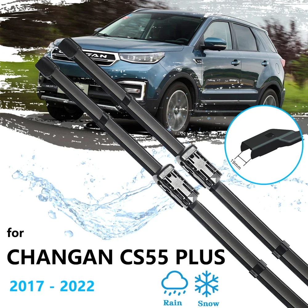 

For CHANGAN CS55 Plus I 2017 2018 2019 2020 2021 2022 Car Windshield Windscreen Front & Rear Wiper Blades Set Parts High Quality