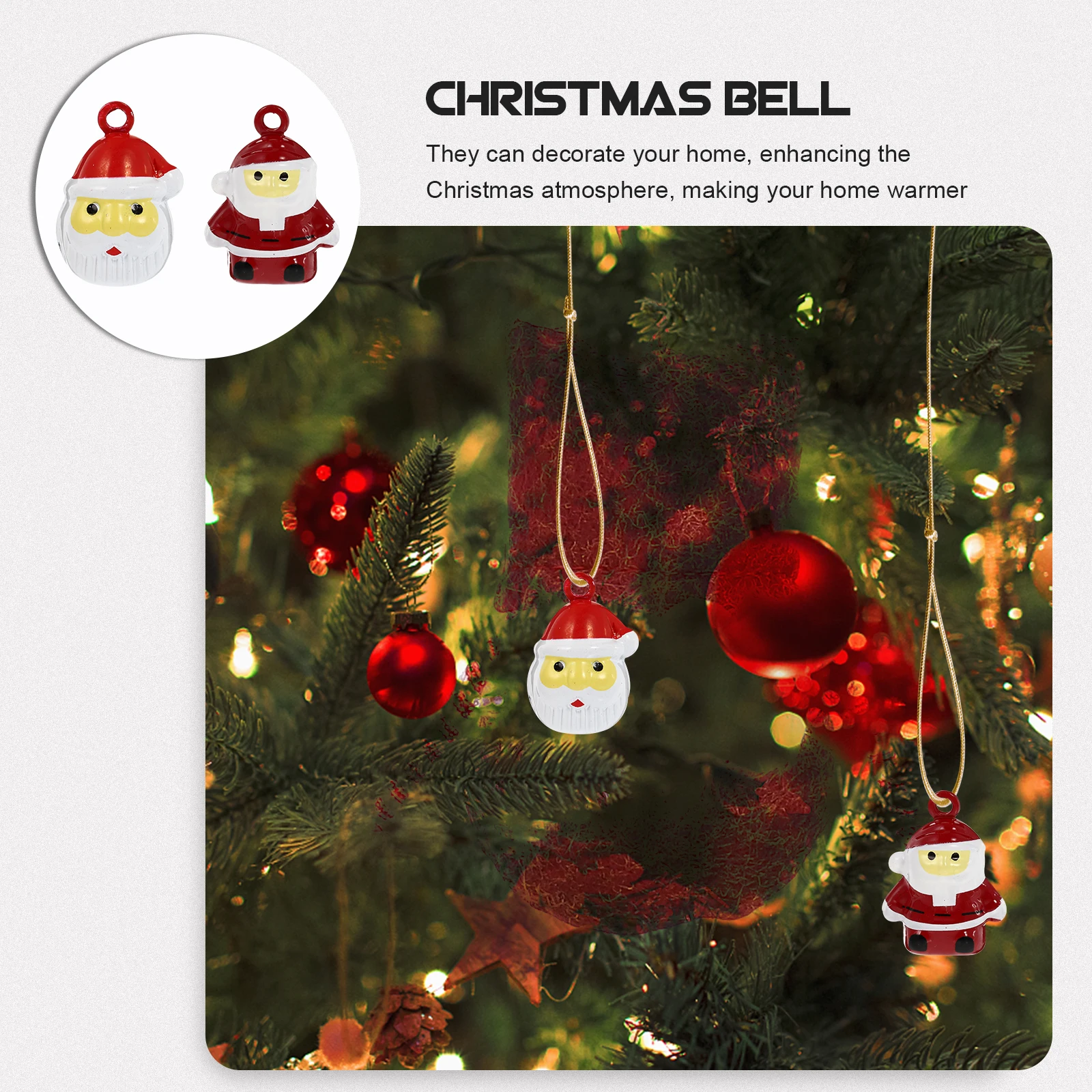 

10pcs Christmas Christmas Tree Hanging Pendants Bells Hanging Decor Tree nament Vintage Pendants Home Office Gifts Kids