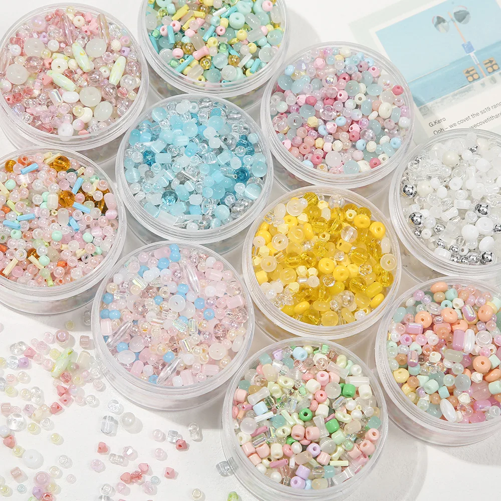 20Gram Summer Style Mixed Color Glass Beads For Jewelry Making Interval Beads Necklace Bracelet Craft DIY Supplies