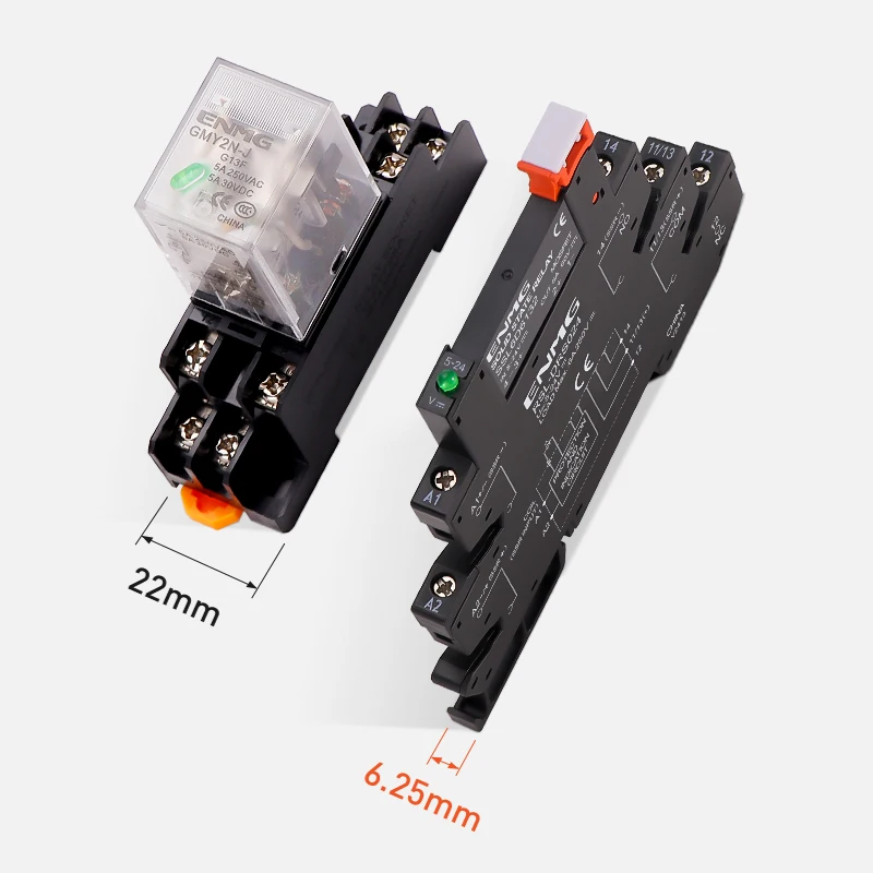 ENMG Ultra Slim Intermediate Relay 5v 12v 24v Hongfa HF41F-24-ZS DC AC Slim Chip Terminal Solid State Module Set 24V6Adc NPN PNP