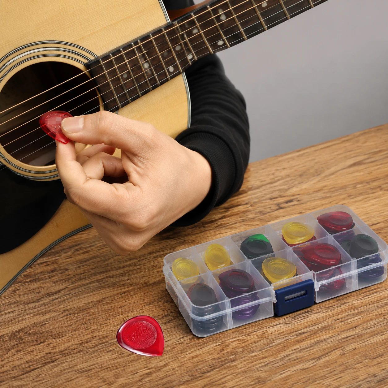 Mini Teardrop Picks Set – 6/30PCS in 1mm/2mm/3mm Thickness, Mixed Colors for Smooth Strumming & Precision Picking Control TMZ