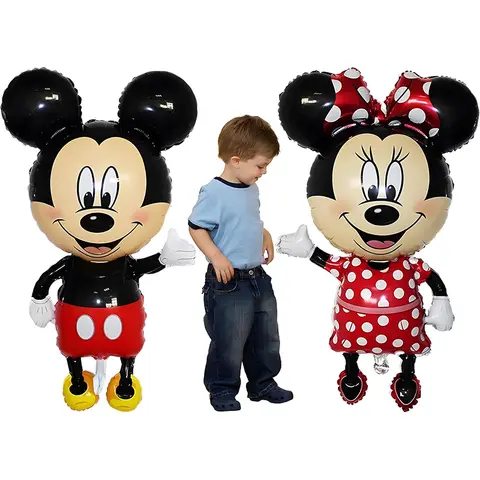 2pcs Giant Mickey Minnie Foil Balloons Set 45 Inch Disney Mickey Mouse Themed Baby Shower Wedding Kids Birthday Party Decoration