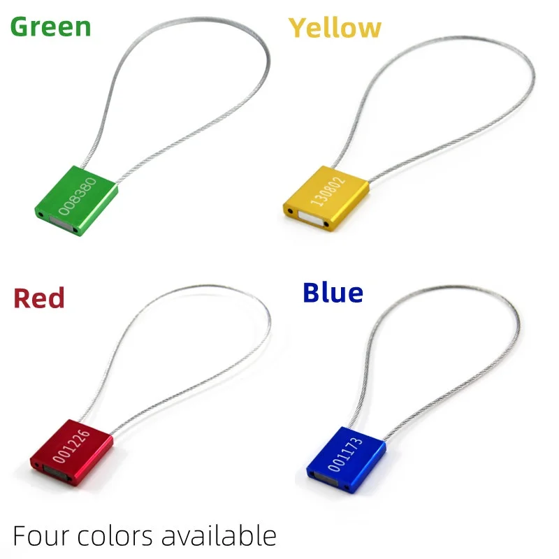 20/50/100Pcs High Security Cable Seals Truck Security Seals Steel Wire Seal Pull Tight Aluminum Shipping Tags for Logisitics