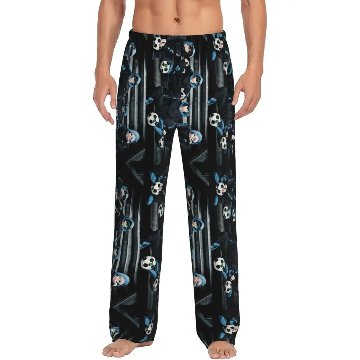 

Custom Printed B-Blues L-Locks Pajama Pants for Men Sleep Sleepwear Bottoms with Pockets