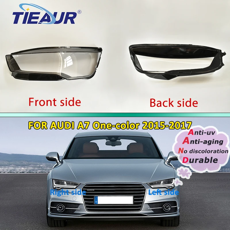 

Car Front Headlight Lens Cover Auto Case Headlamp Glass Lampshade For Audi A7 2015 2016 2017 Monochromatic Lampcover Light Shell