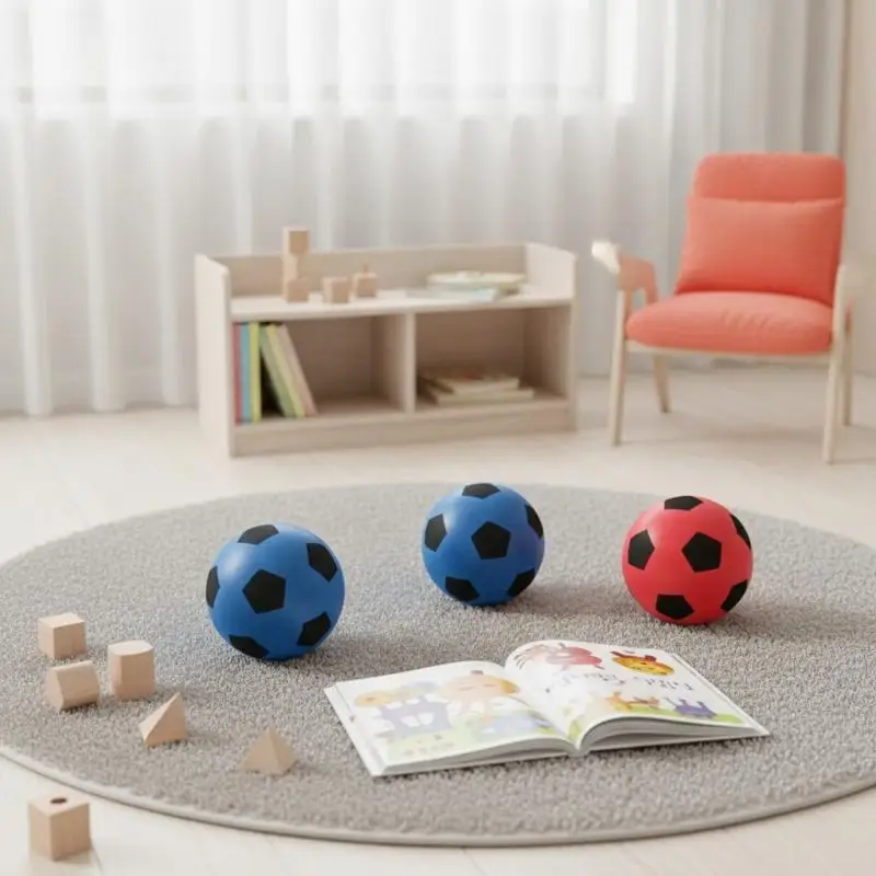 18 cm geräuschloser, federnder Ball aus weichem Schaumstoff, Indoor-Basketball, geräuschloses Spielzeug für Kleinkinder, Babys, Heimunterhaltung – Detail 5