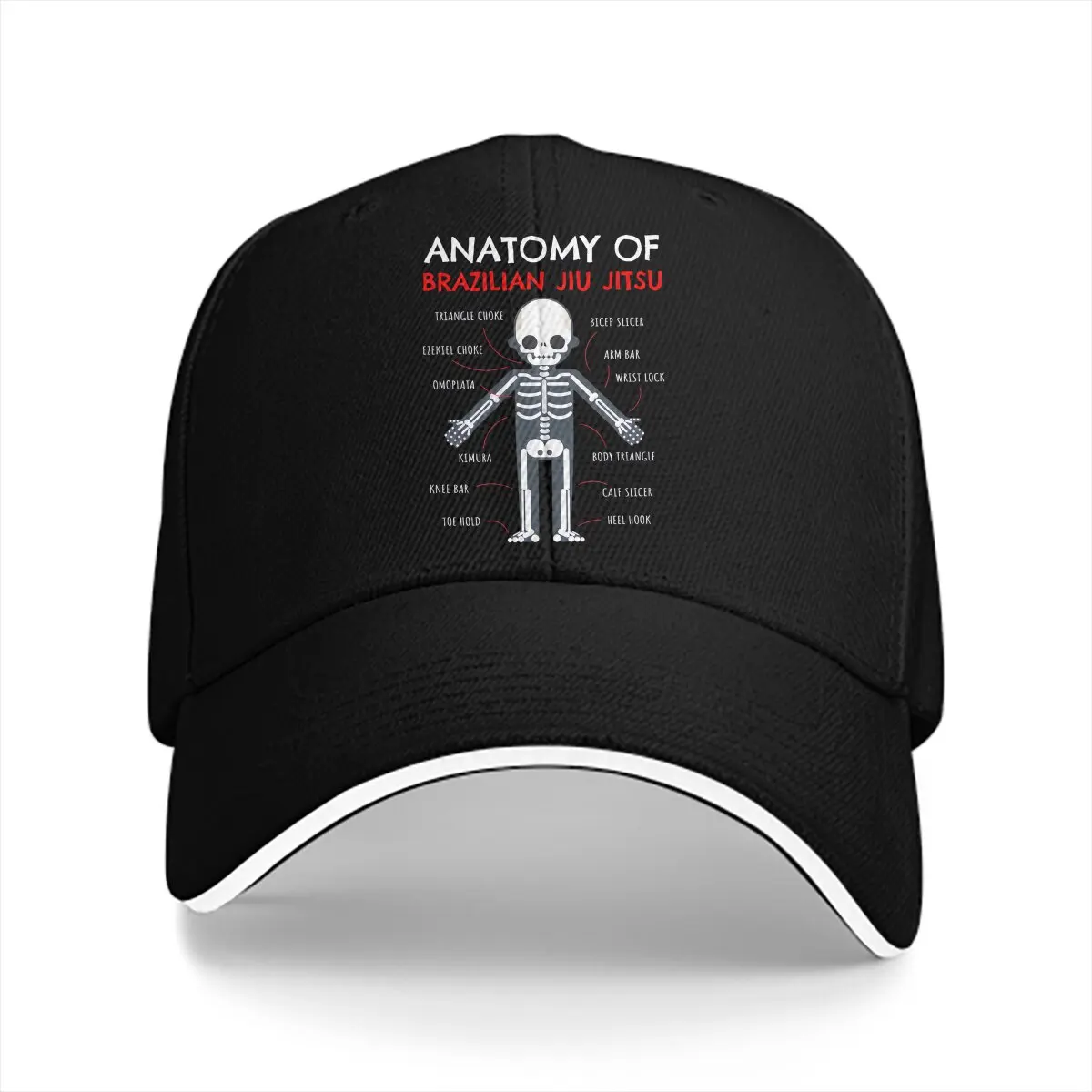 Summer Cap Sun Visor Anatomy Brazilian Jiu Jitsu Hip Hop Caps Wrestling Cowboy Hat Peaked Hats