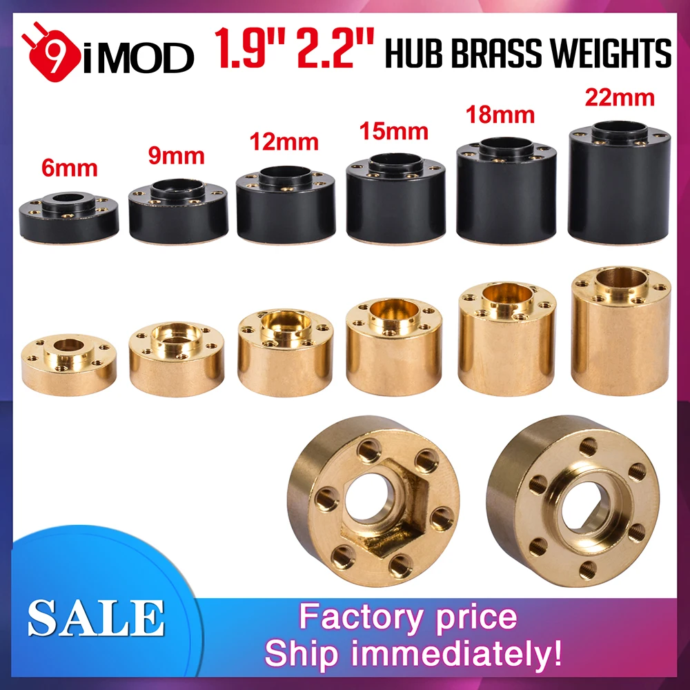 9IMOD 1.9" 2.2" Hub Brass Weights 6mm/9mm/12mm/15mm/18mm/22mm VP Wheel Joint Wheel Brass For RC Climbing Car Upgrade Parts