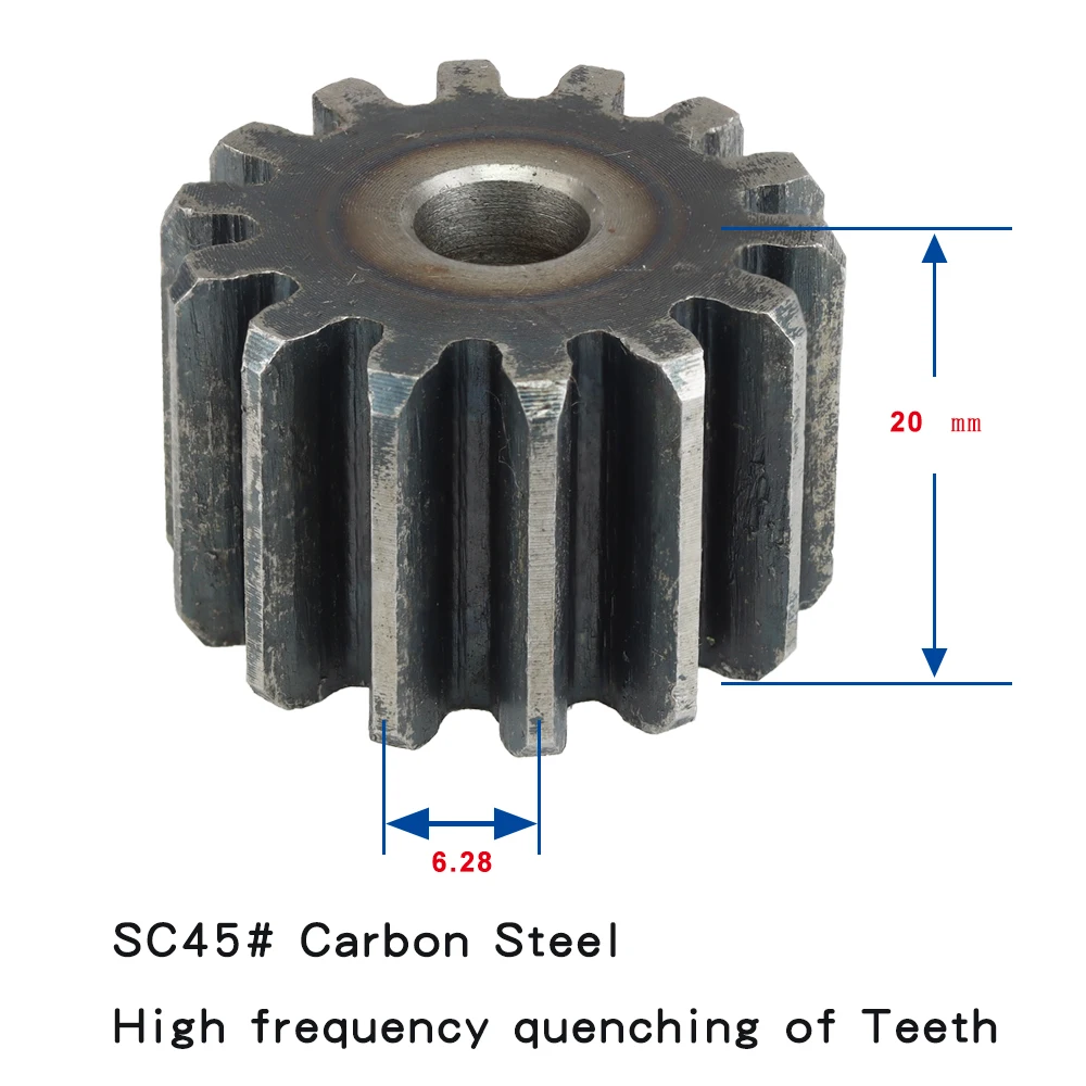 2M14T Flat Gear Teeth Outer Diameter 32mm Bore 10mm Low Carbon Steel Cylindrical Gear Teeth Thickness 20 mm For Tramission Part