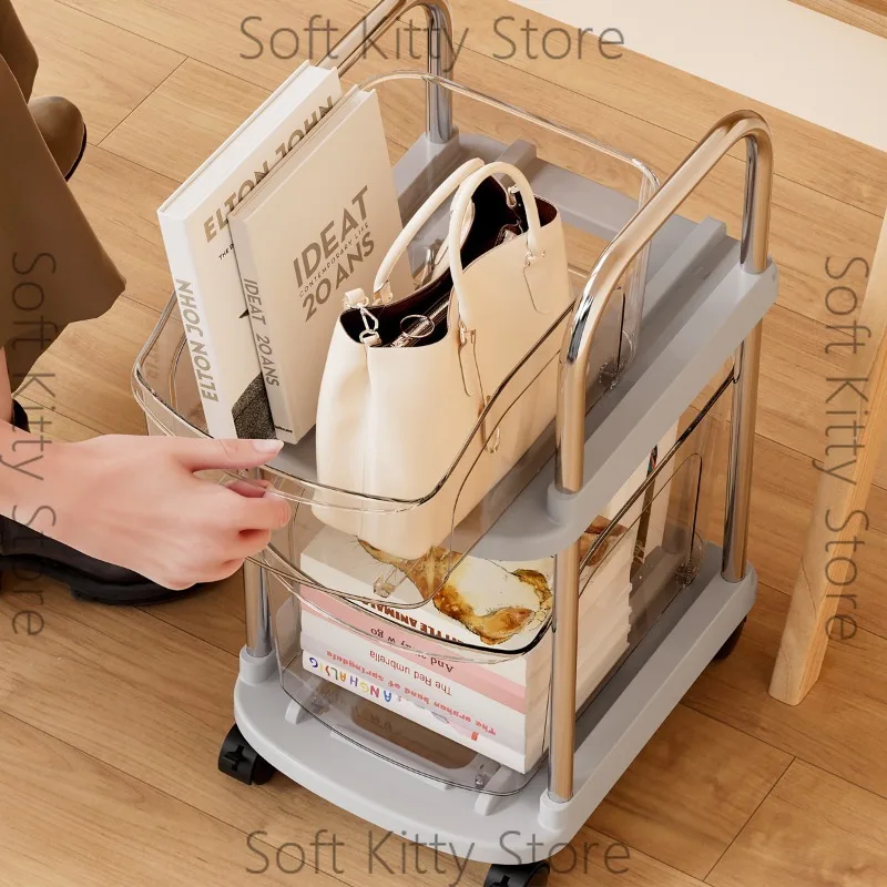 Pulley cabinet, removable schoolbag storage rack, shelf, trolley under table
