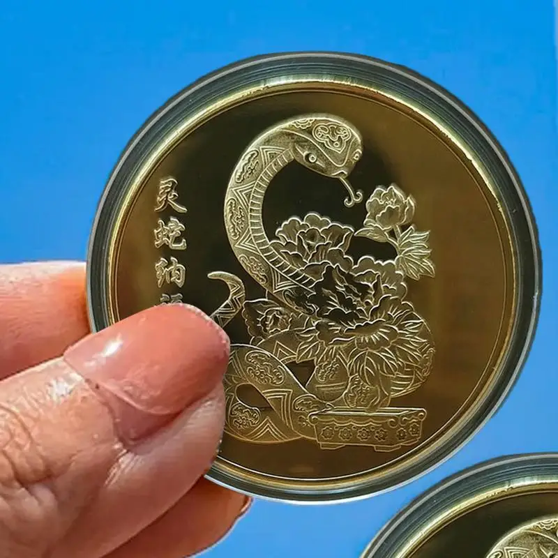 2025 Year Of The Snake Commemorative Badges Coin Chinese New Year Collection Coin Good Lucky Silver Gold Coin New Year Gift