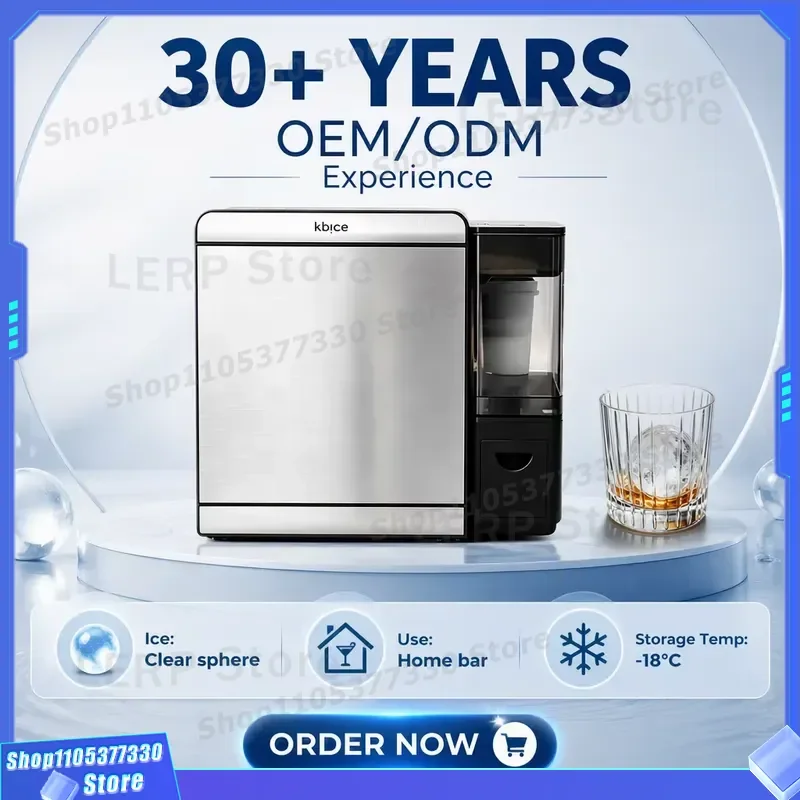 Manufacturer 30 years old Factory Desktop Ball Ice Hockey Machine 50mm Clear Ball Ice Machine Water Tank -18 ° C Freezer