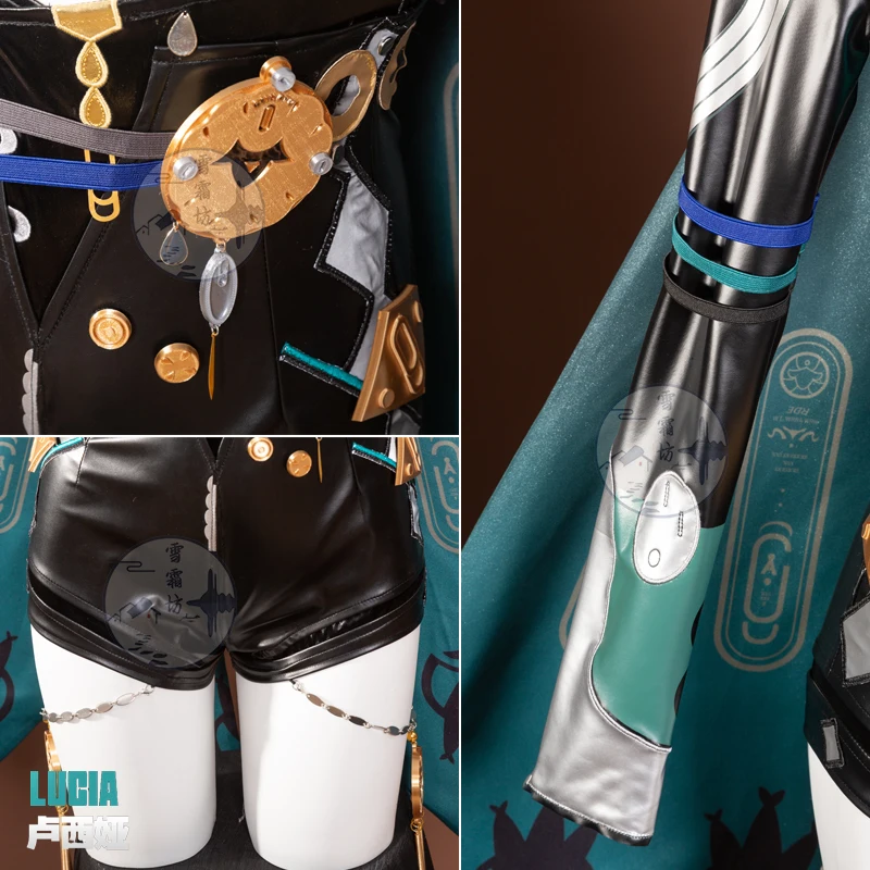 Set Kostum Cosplay Zenless Zone Zero Lucia, Kostum Cosplay Anime, Anting, Wig, Pakaian Pesta Halloween