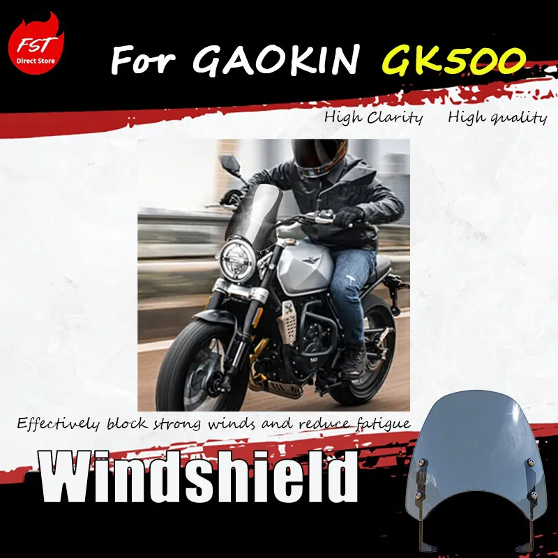 For Gaokin GK500 special modified front windshield retro style small windshield windscreen accessory