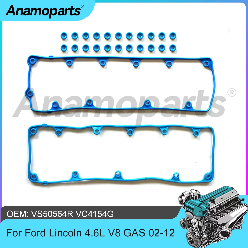 

Engine Parts Valve Cover Gaskets Set Fit 4.6 L V8 GAS For Ford E-150 Lincoln Town Car Mercury Mountainert 4.6L 02-12 VS50564R