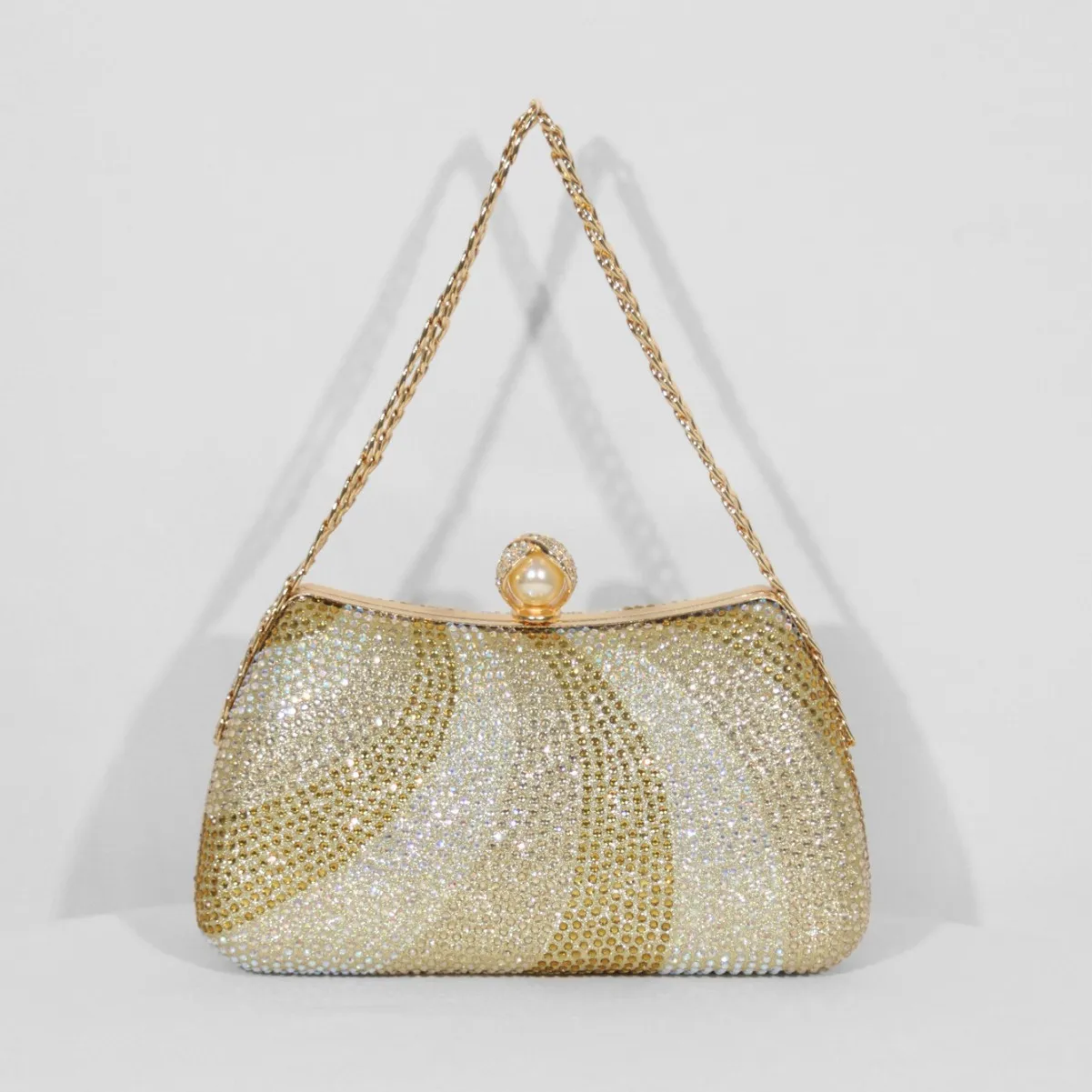 

Rhinestone Diamond Evening Bag for Women Exquisite Sparking Pearl Clutch Pouch Travel Shoulder Messenger Handbag