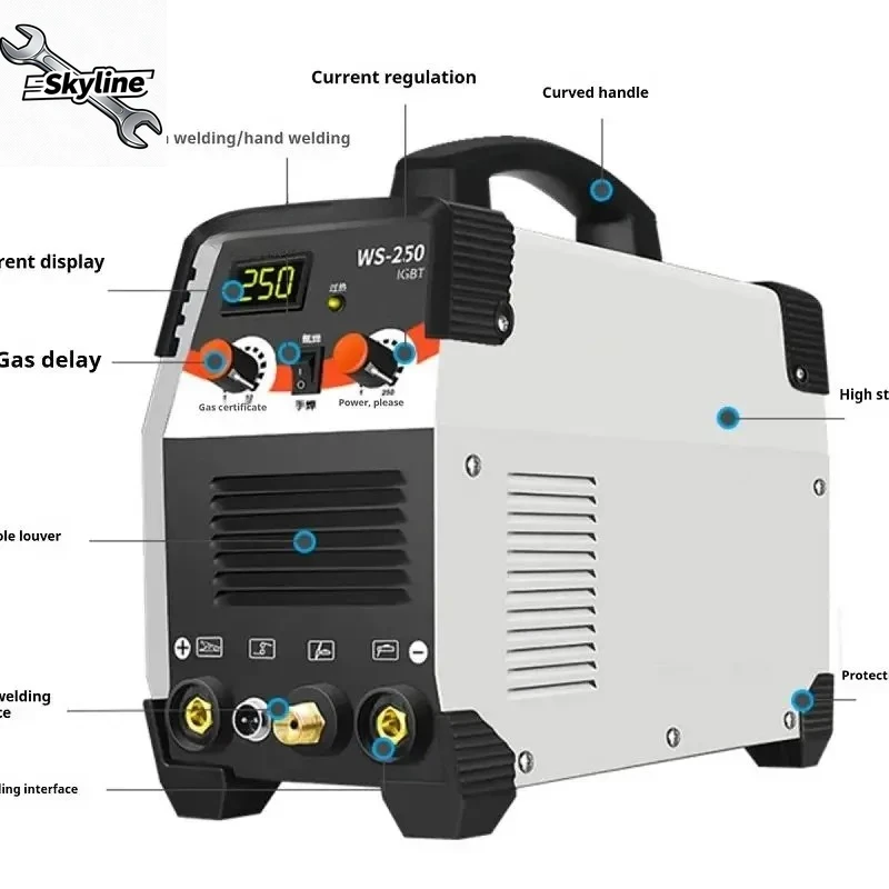 WS-250 aço inoxidável 220v doméstico pequeno de alta potência soldagem a arco de argônio dupla finalidade grau industrial