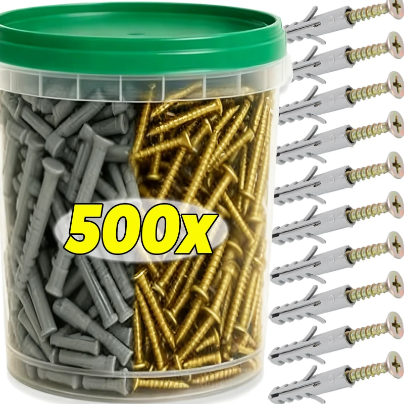 Ancre murale en acier robuste avec Kit de vis, Expansion de Tube métallique, vis autotaraudeuses, bouchon de perçage pour cloisons sèches, ancres de boulon de fixation