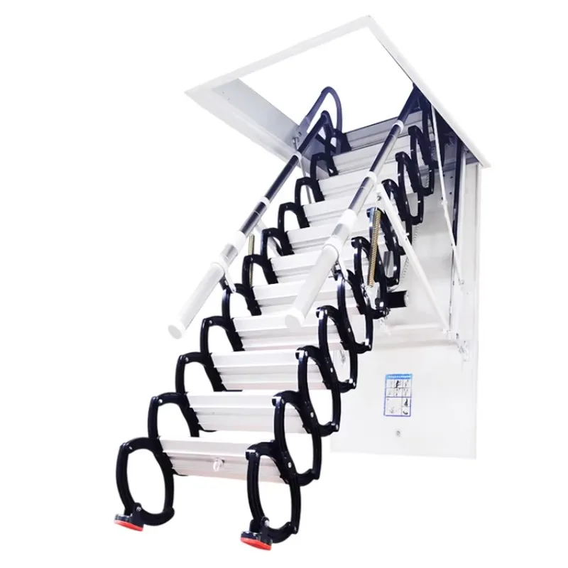 Attic Multi-Functional Villa Lift Stretch Simple Ladder Telescopic Folding Invisible Duplex Indoor Staircase Metal Material