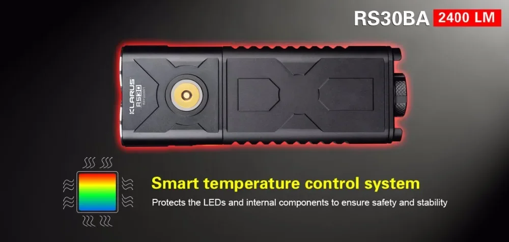 KLARUS RS30BA 2400LM مصباح يدوي LED مدمج وخفيف الوزن برأس مزدوج قابل لإعادة الشحن مصباح يدوي تكتيكي #6