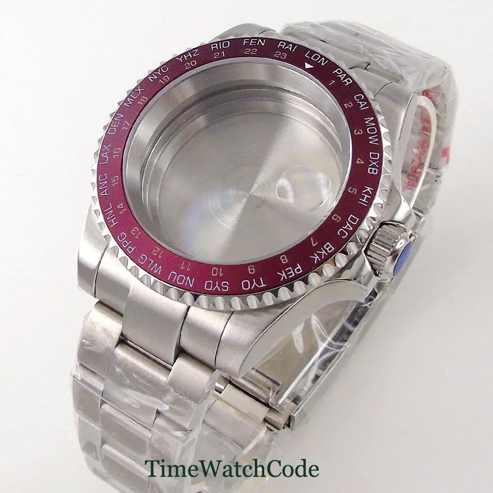 

40mm 316L Men's Watch Case Fit NH34 NH35 NH36 ETA 2824 2836 PT5000 Miyota8215 DG2813 Sapphire Crystal Aluminum Bezel Insert