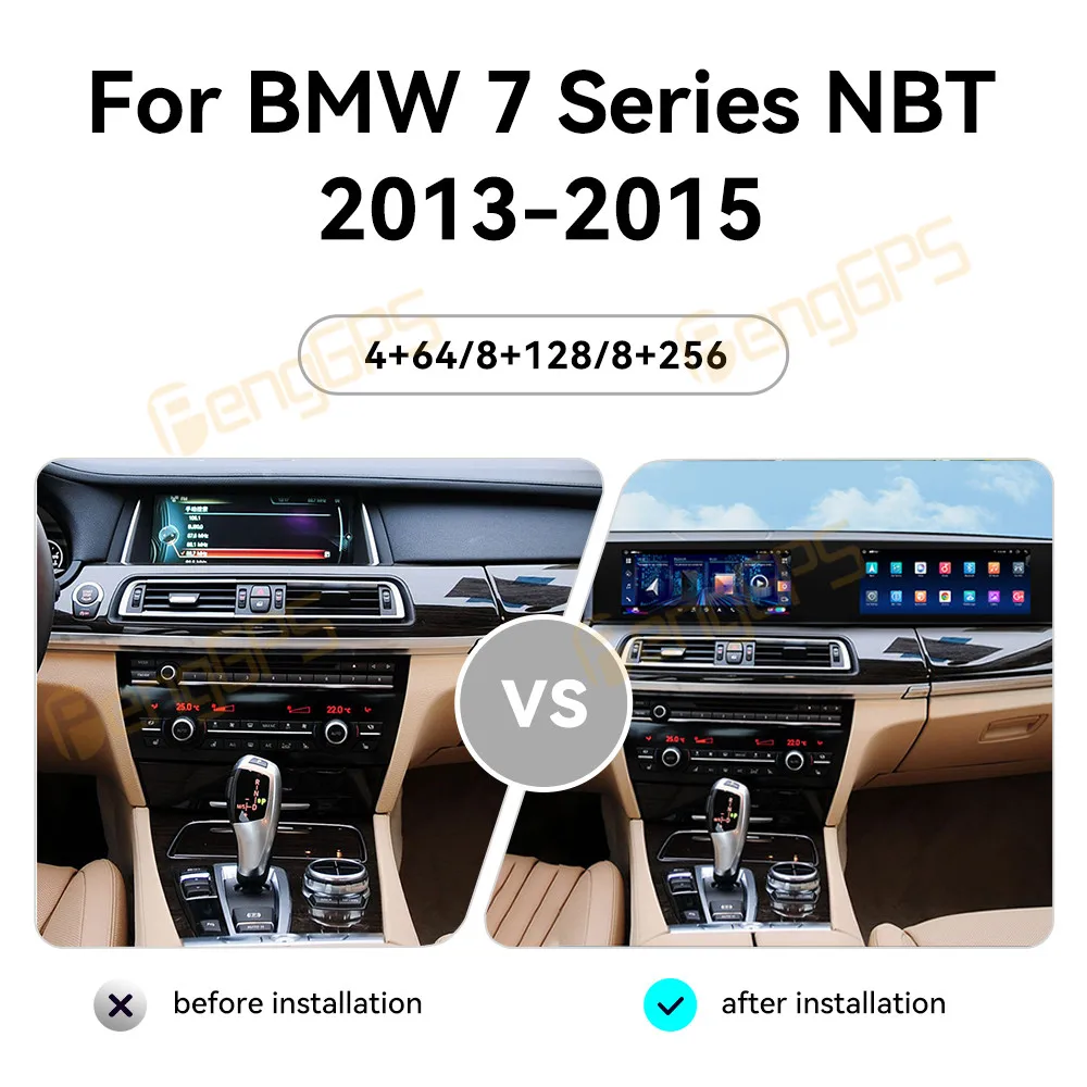 12.3 Inch Android 13 CarPlay Car Radio For BMW 7 Series NBT F01 F02 F04 2013-2015 Dual Screen Multimedia Player GPS Navigation