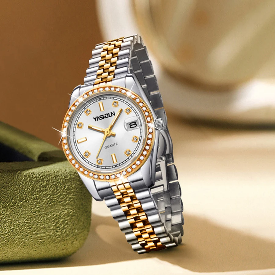 Fashion temperament women's watch automatic mechanical quartz watch waterproof luminous steel strip women's watch