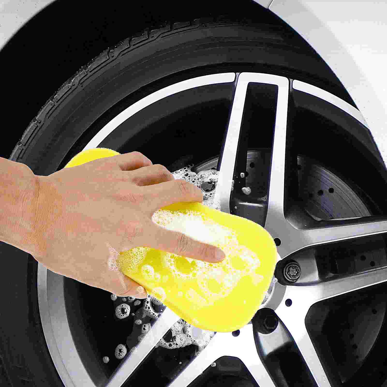 10 Pcs Auto Car Cleaning Sponge Sponges Tool Washing up for Cars Yellow Multi-functional