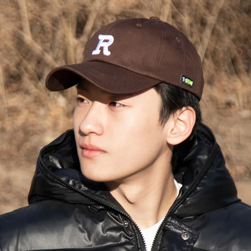 Letter R peaked cap men's versatile hat women's Korean version summer sunshade sun hat trendy versatile baseball cap men