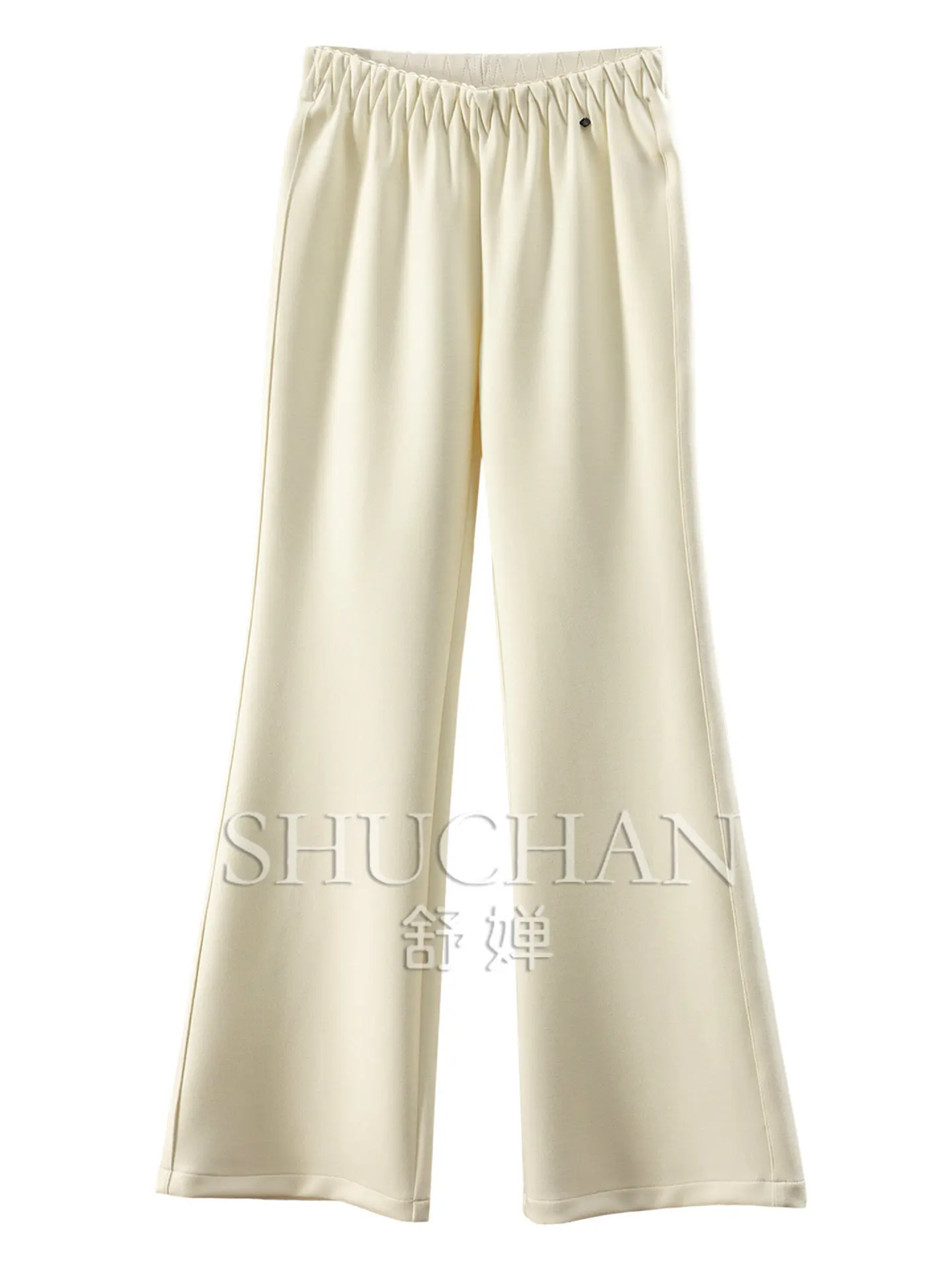 French Penny Step Commuter with Wool Triangular Needle Elastic High Waist Micro Pull Pants Women 66W3