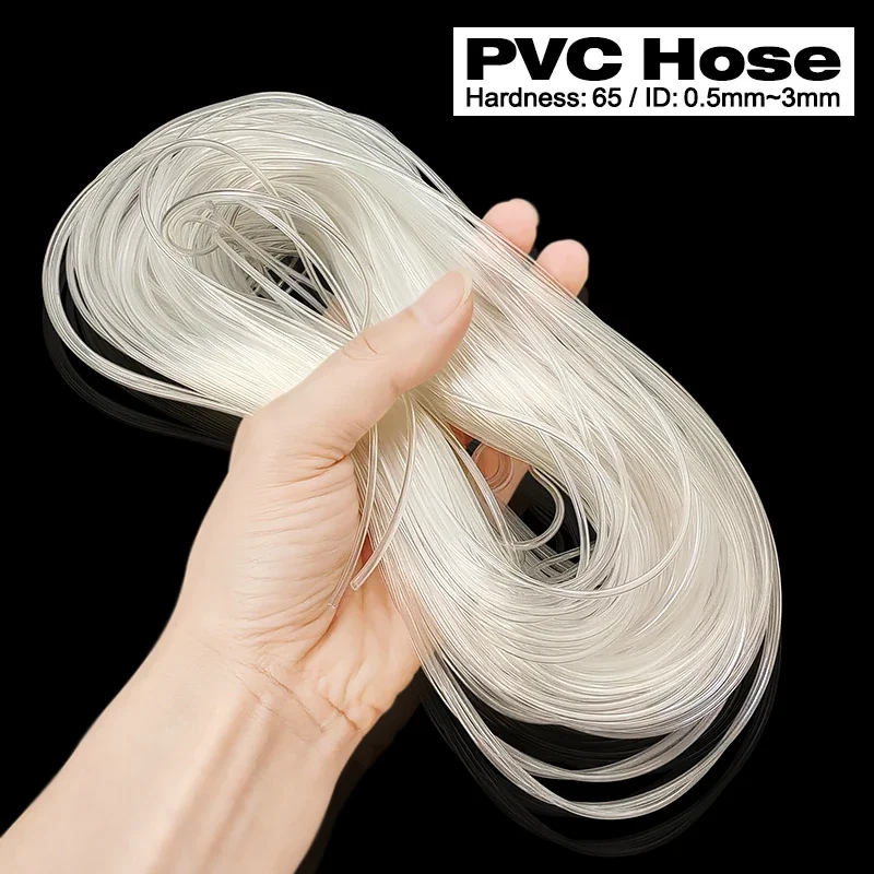 Transparent PVC Capillary Tube Anti-Bending Flexible Anti-Kink Non-Toxic Odorless Hose ID 0.5-3.5mm for Water Pump Irrigation